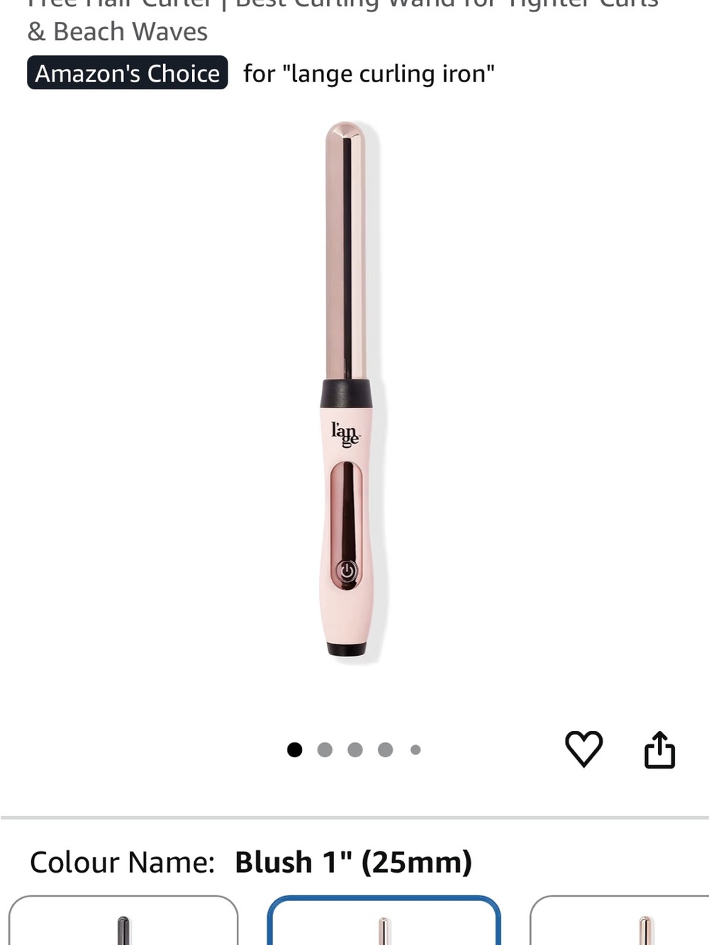 Lange Blush Pink Curling Wand with Rose Gold Barrel